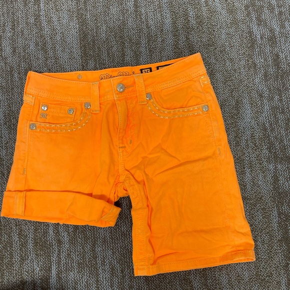 Excellent used condition womens miss me neon orange shorts - Picture 2 of 7